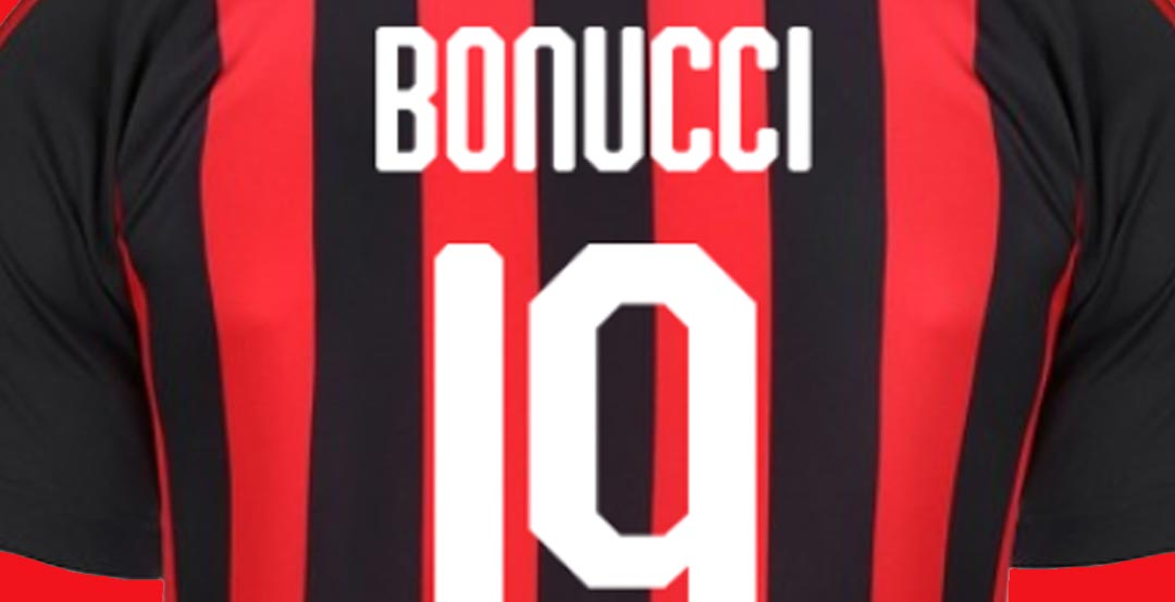 Przykład czcionki AC Milan 18-19